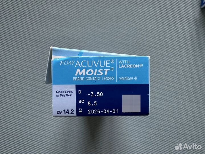 Контактные линзы 1-Day Acuvue Moist, -3,50