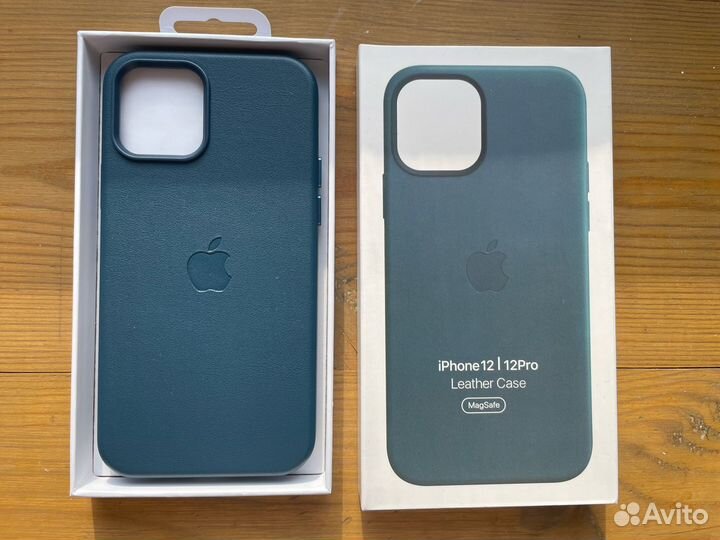Чехол на iPhone 12/12 pro кожаный синий
