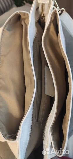 Кожаная белая сумка