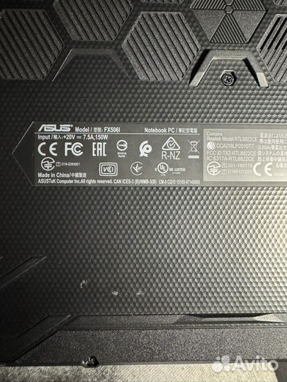 Игровой ноутбку asus TUF FX506I