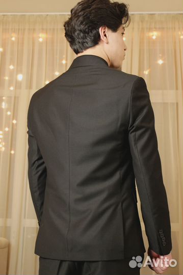 Мужскои костюм двубортныи черный Premium