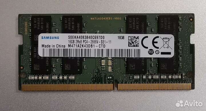 Hynix Samsung 8 / 16 / 32 GB DDR4 SO-dimm