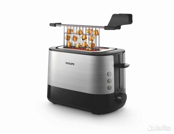 Тостер Philips HD2635/90, серебристый, черный