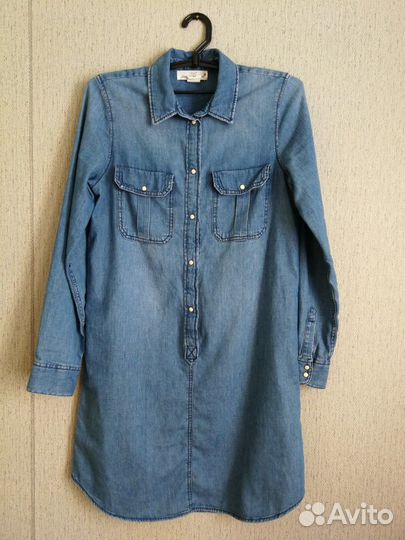 Джинсовое платье рубашка H&M 44р