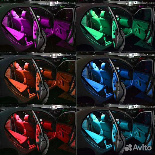 Габаритные огни. 2 шт+пульт. RGB T10 W5W Led свето