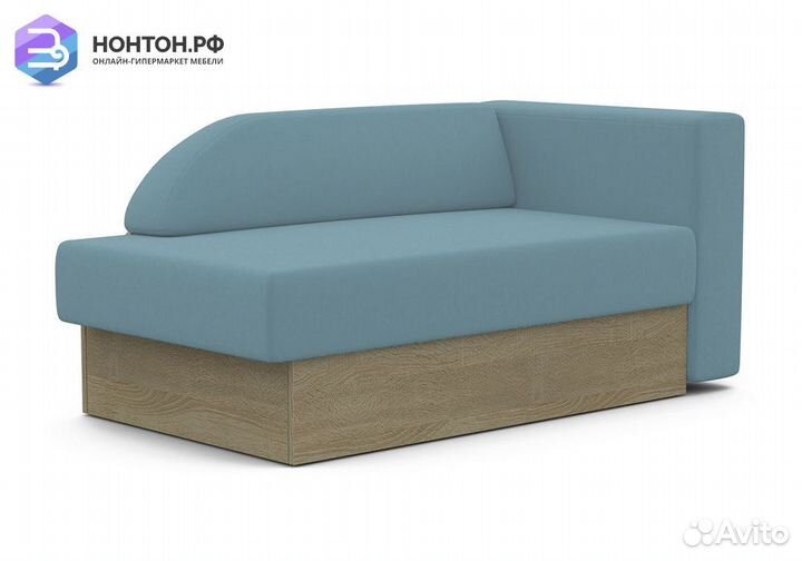 Диван еврокнижка №2 дуб сонома / голубой
