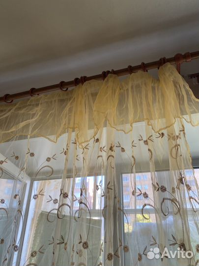 Шторы тюль для кухни и зала из органзы на 6 м