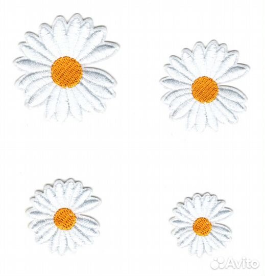 Нашивка на одежду маргаритки заплатка термонашивки