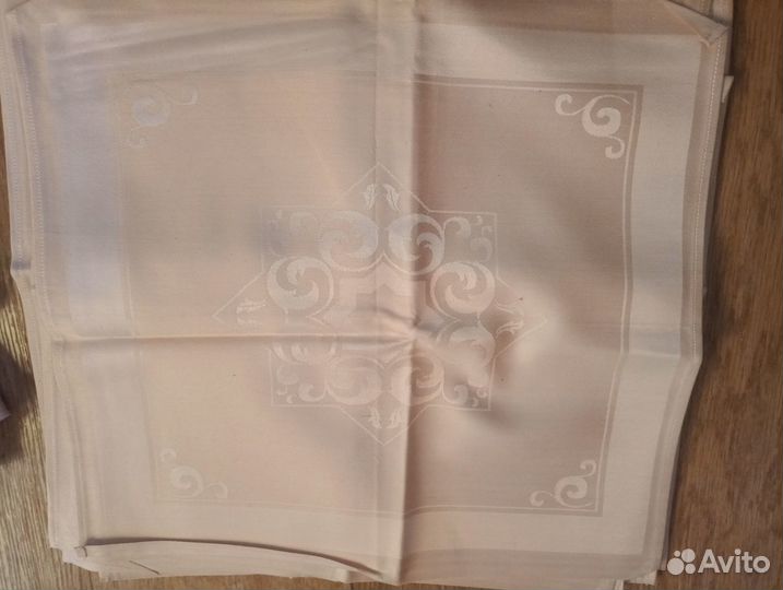 Винтажная скатерть и салфетки, шелк