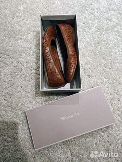 Балетки коричневые Tamaris 40