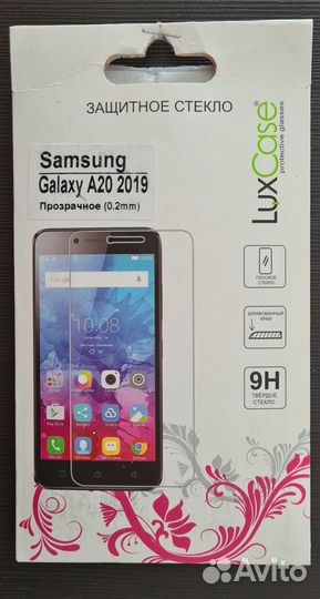 Защитное стекло Samsung A20-50 и чехол-книжка S6