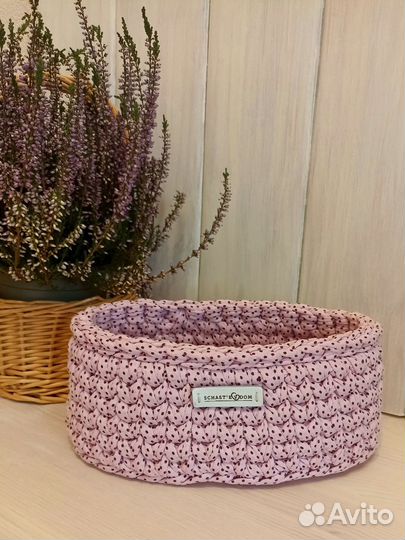 Корзина ручной работы. Корзина вязаная