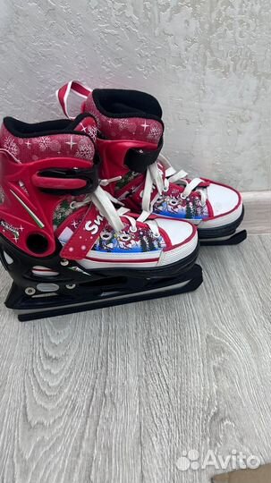 Коньки детские раздвижные 33 34 35 36