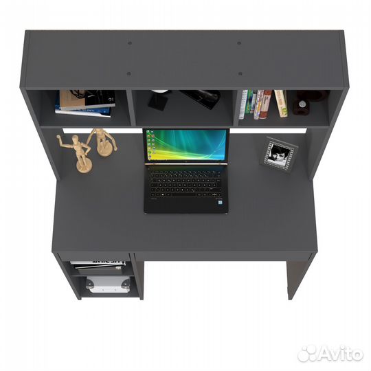 Стол компьютерный Mobi Комфорт 12.77F цвет тёмно-серый, 100х49,8х147 см, ун.сб