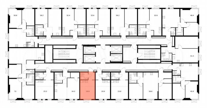 Квартира-студия, 19,9 м², 18/33 эт.