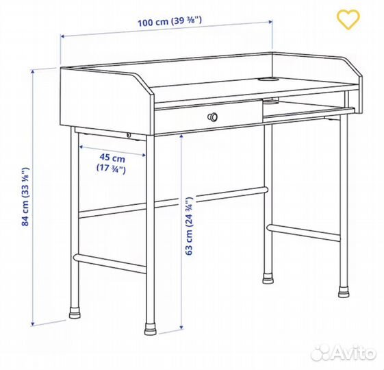 Хауга Письменный стол икеа, белый