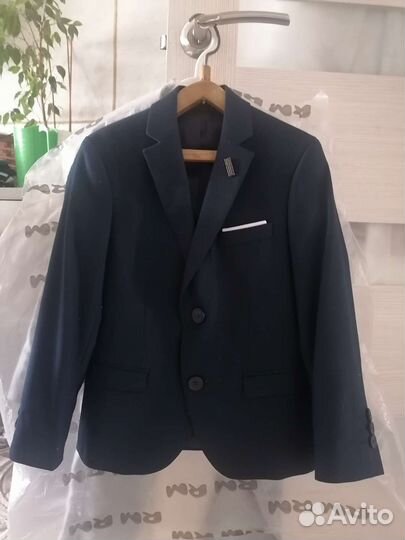 Школьный костюм для мальчика синий 128