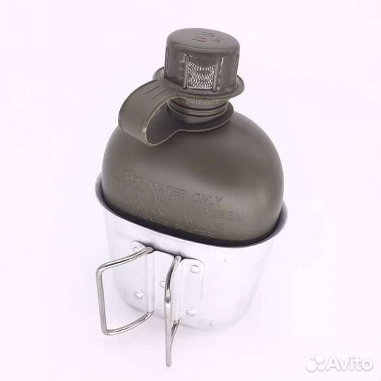 Фляга армейская с чехлом+ котелок