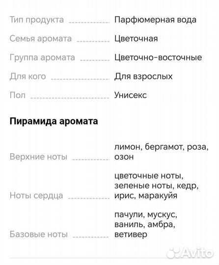 Парфюмерная вода 