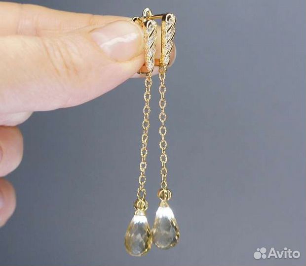 Серьги с цитрином