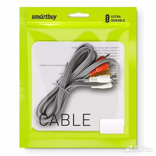 Кабель Smartbuy 3xRCA (M) - 3xRCA (M), 1,8 м