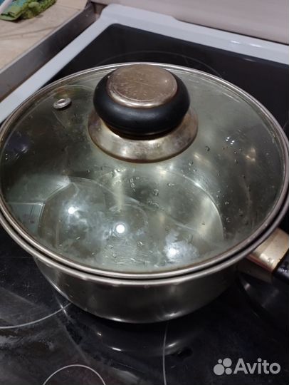 Ковшик из нержавейки 1,8 л и 2 л (с крышкой)