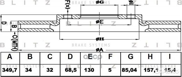 Диск тормозной вентилируемый перед BS0390 B