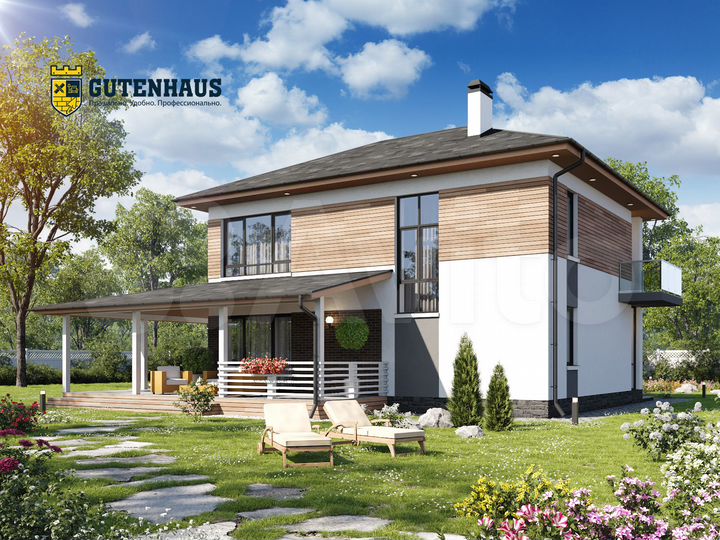 Коттедж 142 м² на участке 8,2 сот.