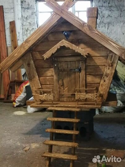 Садовый декор избушка на курьих ножках