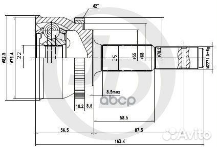 Шрус внешний ABS NI013A42 JCT0023A Just Drive