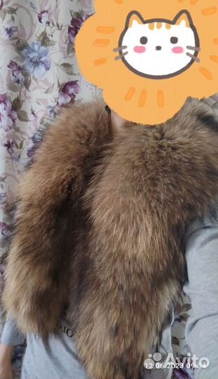 Меховой воротник енот