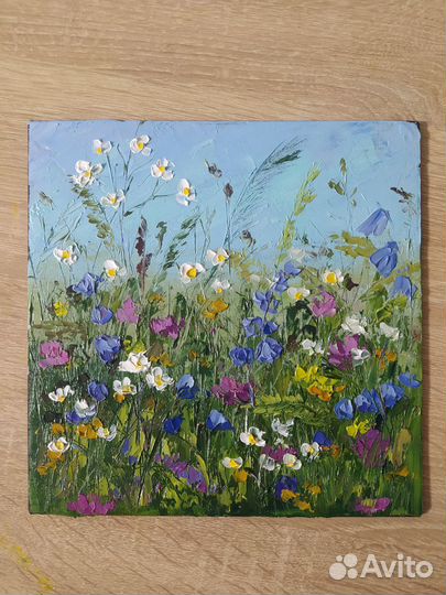 Картина маслом Полевые цветы Бронь