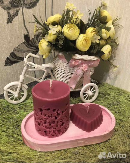 Кашпо Грут, свечи, топиарий