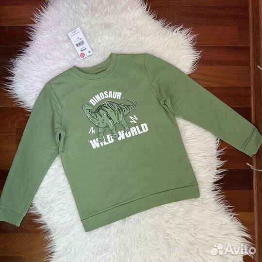 134 140 с динозаврами новые на мальчика зеленые
