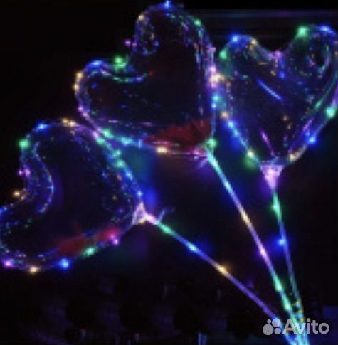 Светящиеся шары бобо звездочки сердечки