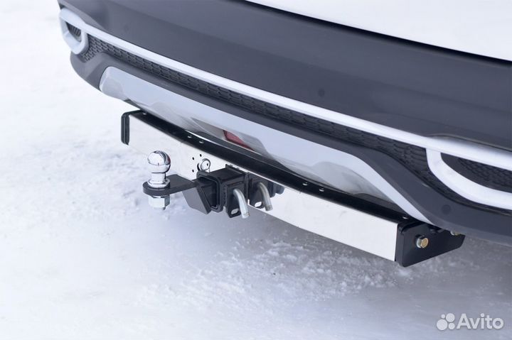 Фаркоп (тсу) квадрат, для Kia Seltos 2020- нерж