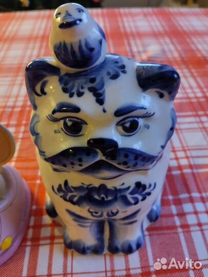 Копилка Гжель кот и мышка