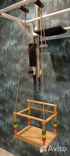 Качели подвесные детские деревянные 33*26*22*120