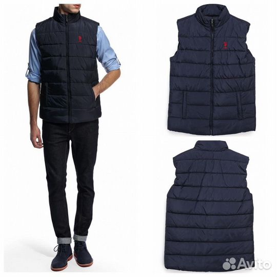 Жилет утепленный U.S. Polo Assn синий размер 48