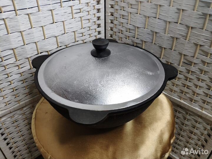 Казан 22 литра с крышкой алюм