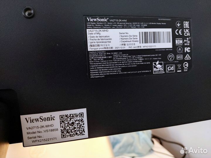 Монитор 27 2k Viewsonic