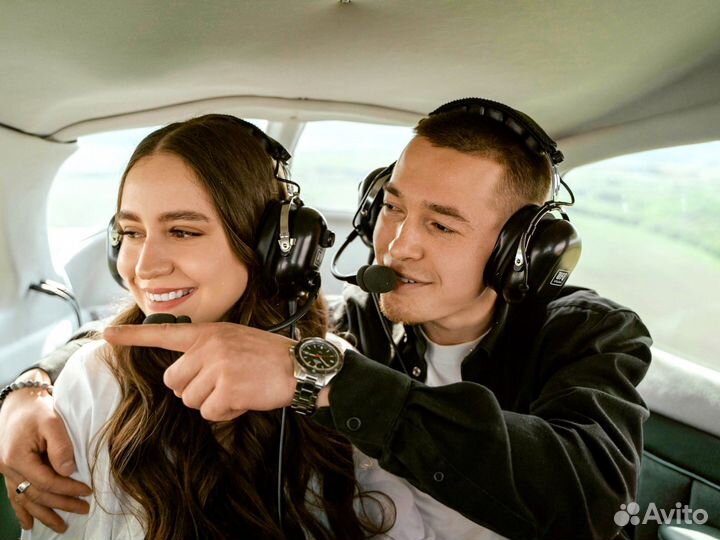 Полет в самолете над Казанью