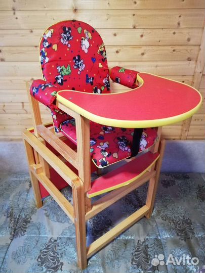 Стульчик для кормления деревянный трансформер