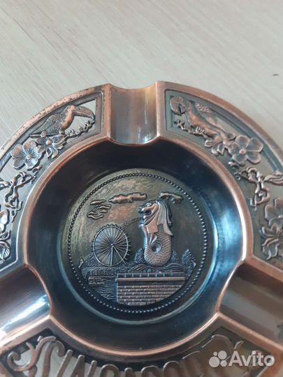 Пепельница медная