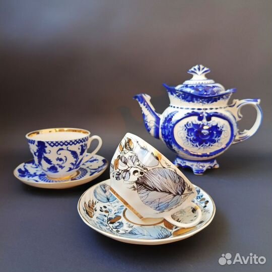 Чайный сервиз лфз Новая Голландия. Чайник Гжель