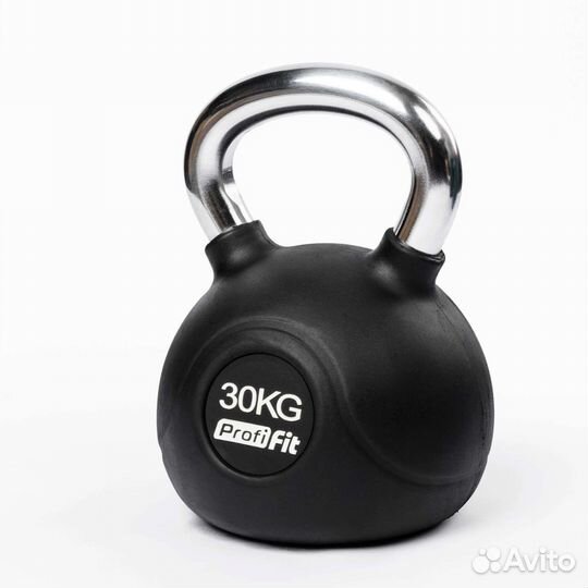 Гиря обрезиненная с хром ручкой profi-FIT 30 кг