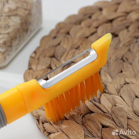 Овощечистка «Ритм», с щёткой, 20 см, цвет микс