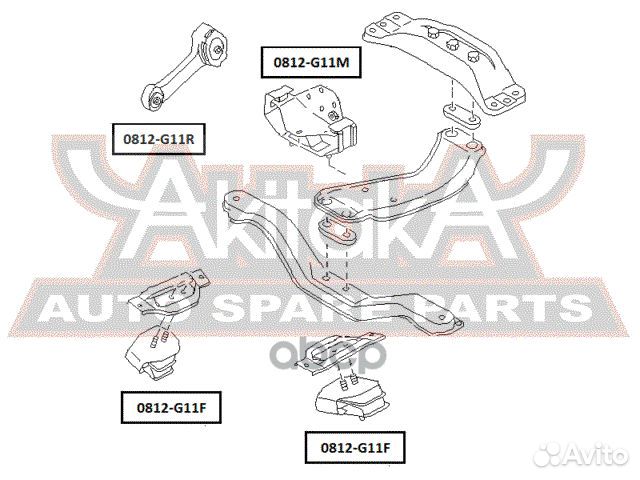 Опора двигателя задн. subaru impreza G11 2000-2007