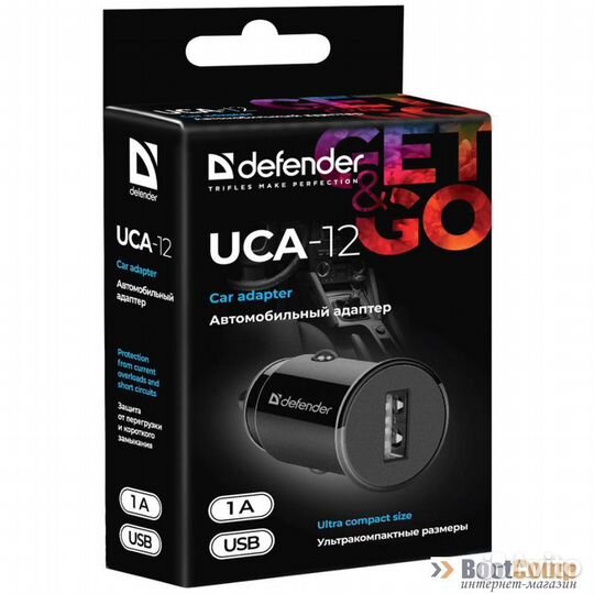 Автомобильный адаптер Defender UCA-12 чёрный
