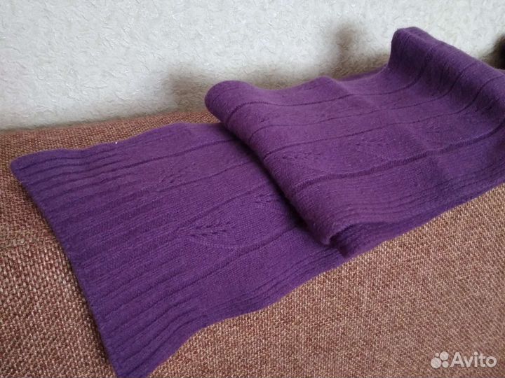 Женское кепи вязаное с шарфом